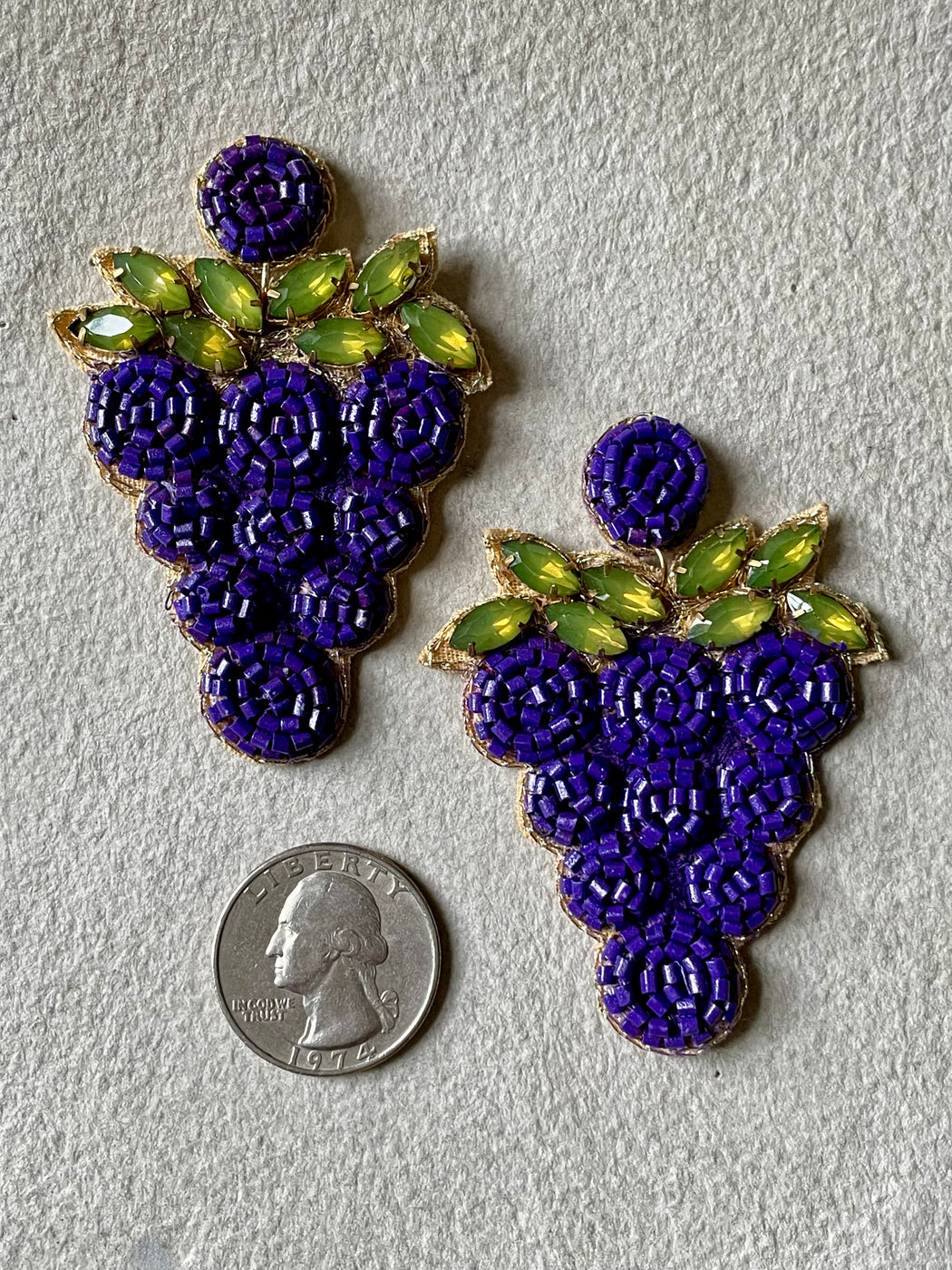 "Grapes" Seed Bead Earrings
