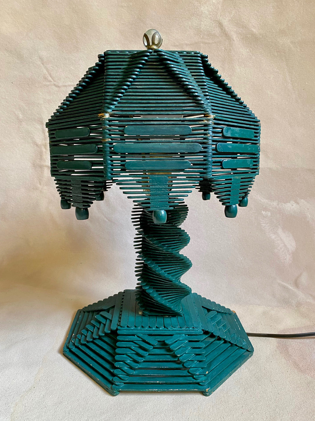 Vintage Popsicle Stick Lamp