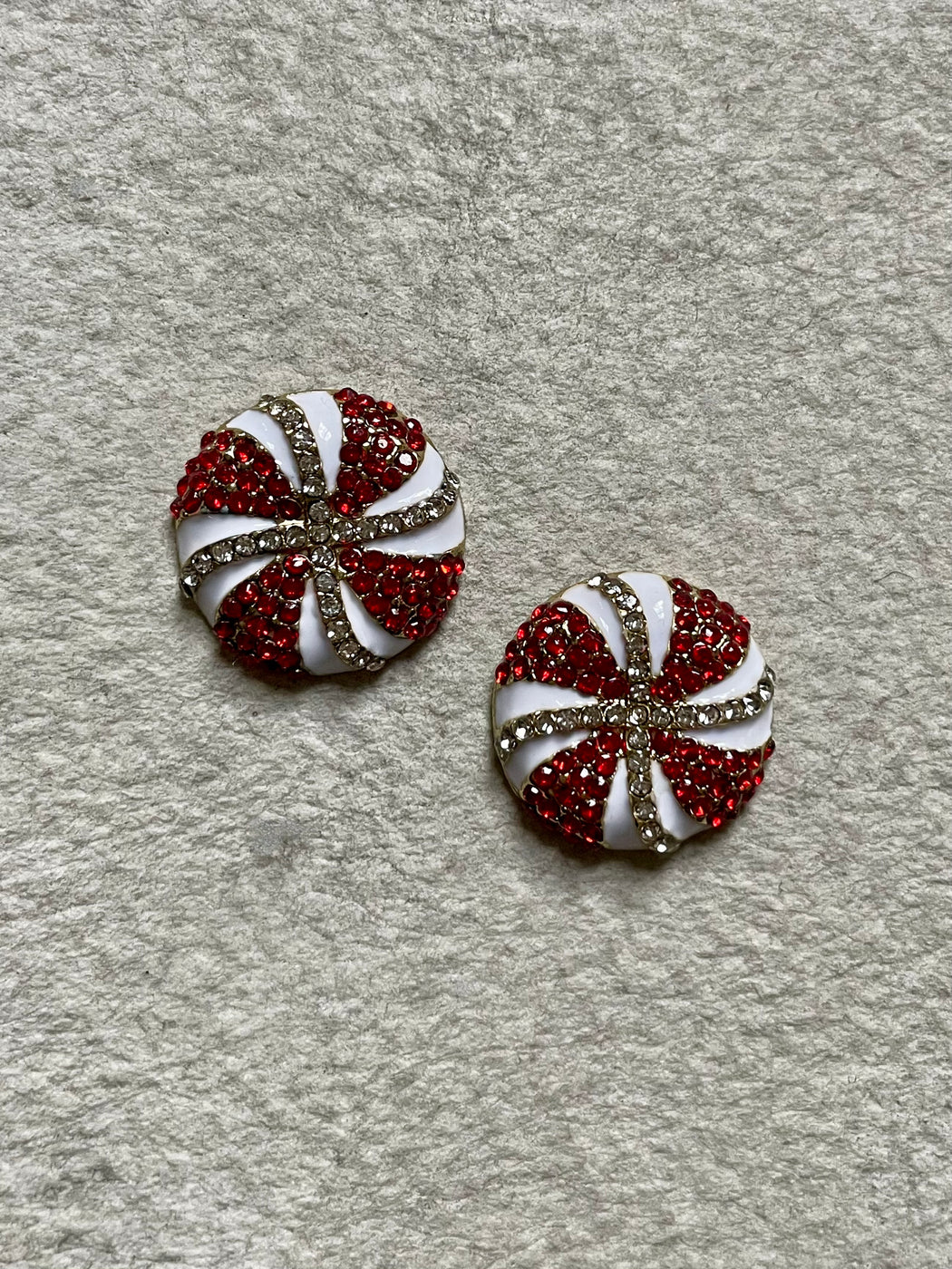 "Peppermint Candy" Rhinestone Earrings