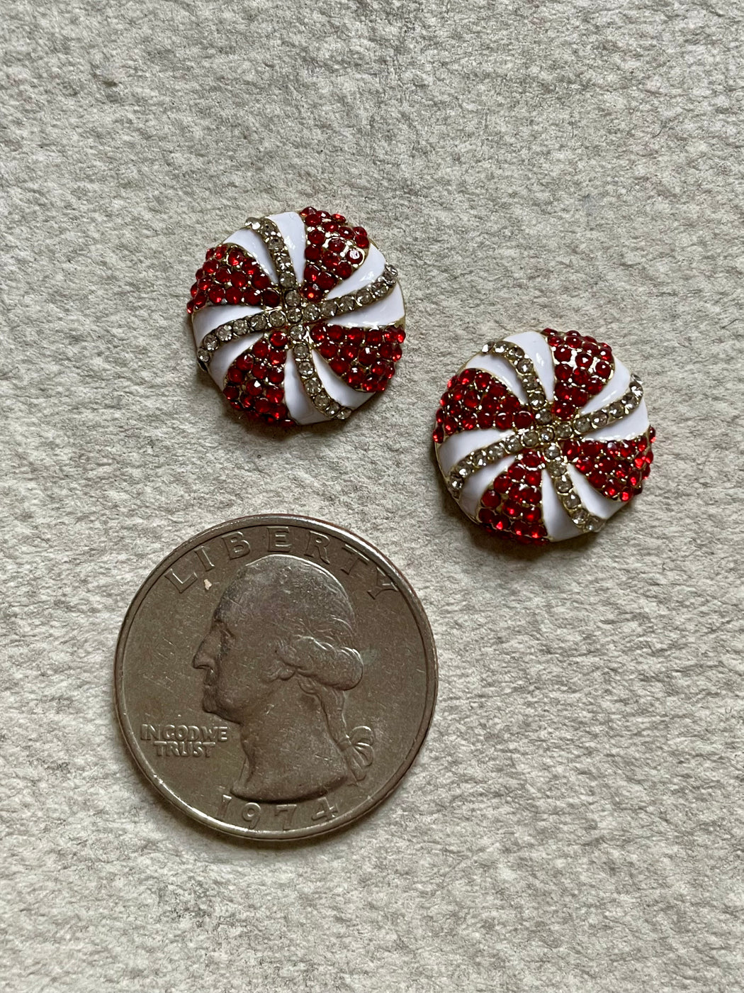 "Peppermint Candy" Rhinestone Earrings