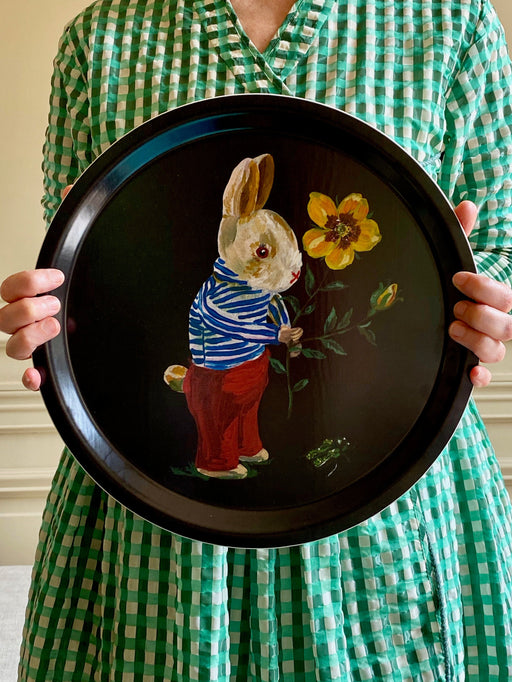 Nathalie Lete "Bunny" Round Birchwood Tray