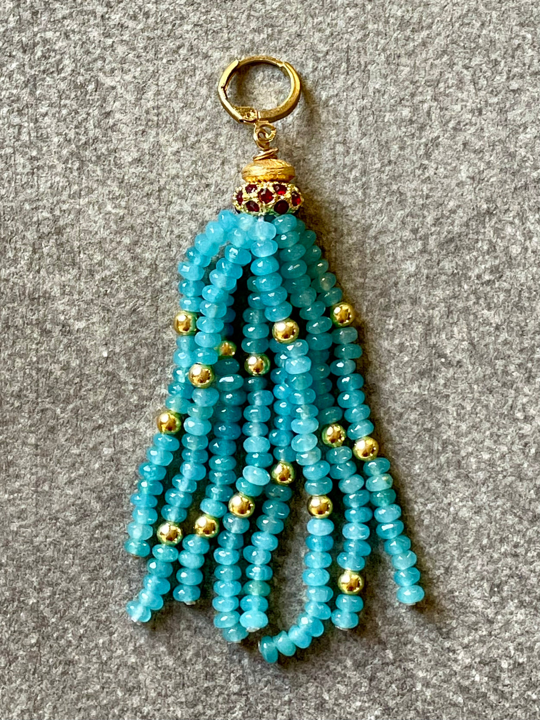 "Turquoise Tassel" Jade Earrings by Meredith Waterstraat