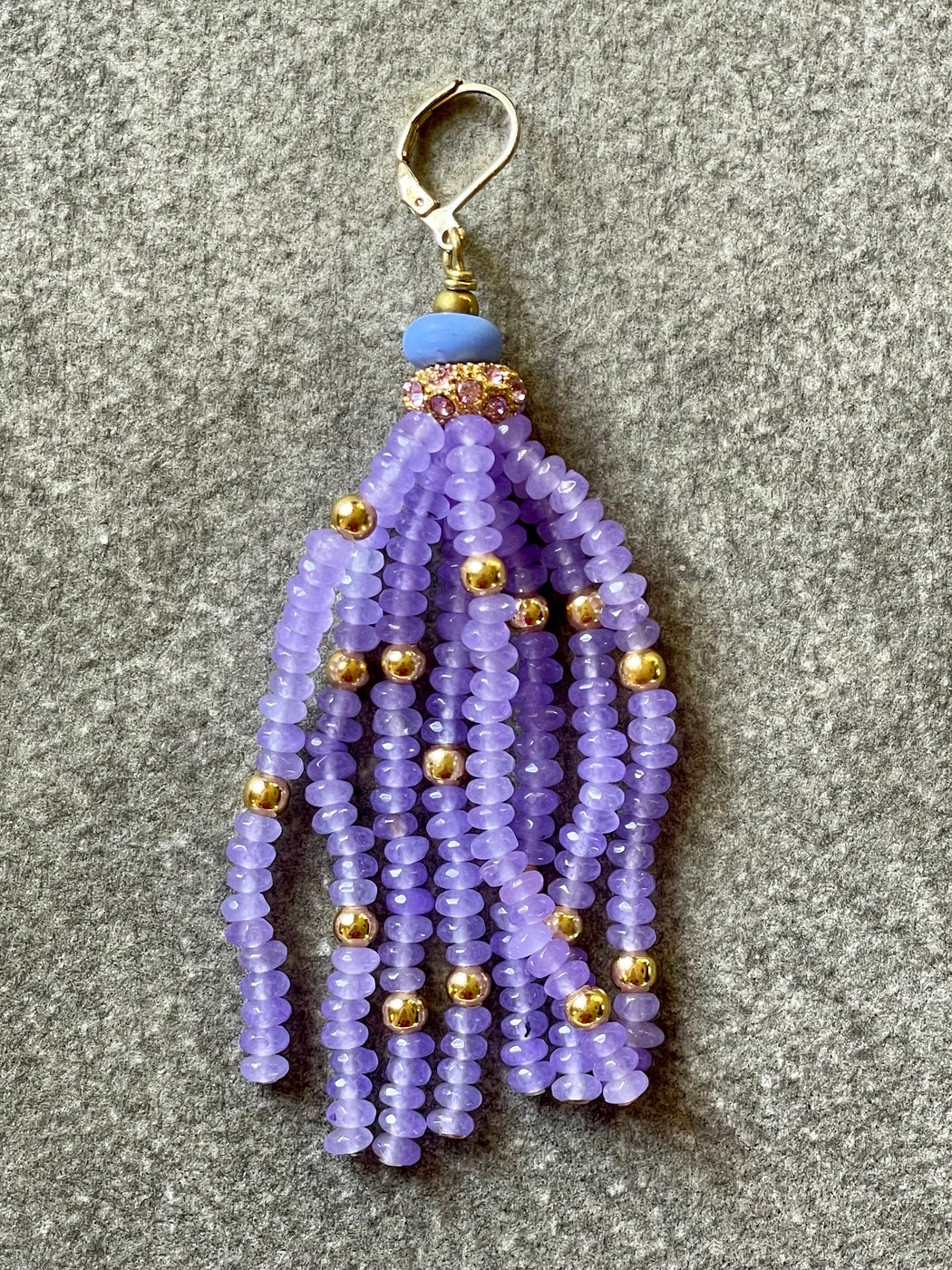 "Lilac Tassel" Jade Earrings by Meredith Waterstraat