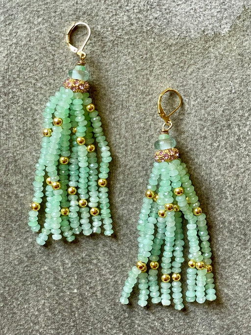 "Jade Tassel" Earrings by Meredith Waterstraat