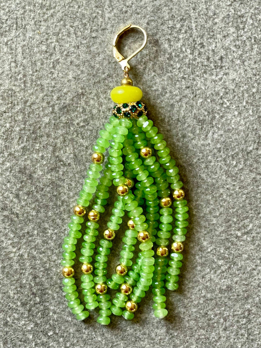 "Green Tassel" Jade Earrings by Meredith Waterstraat