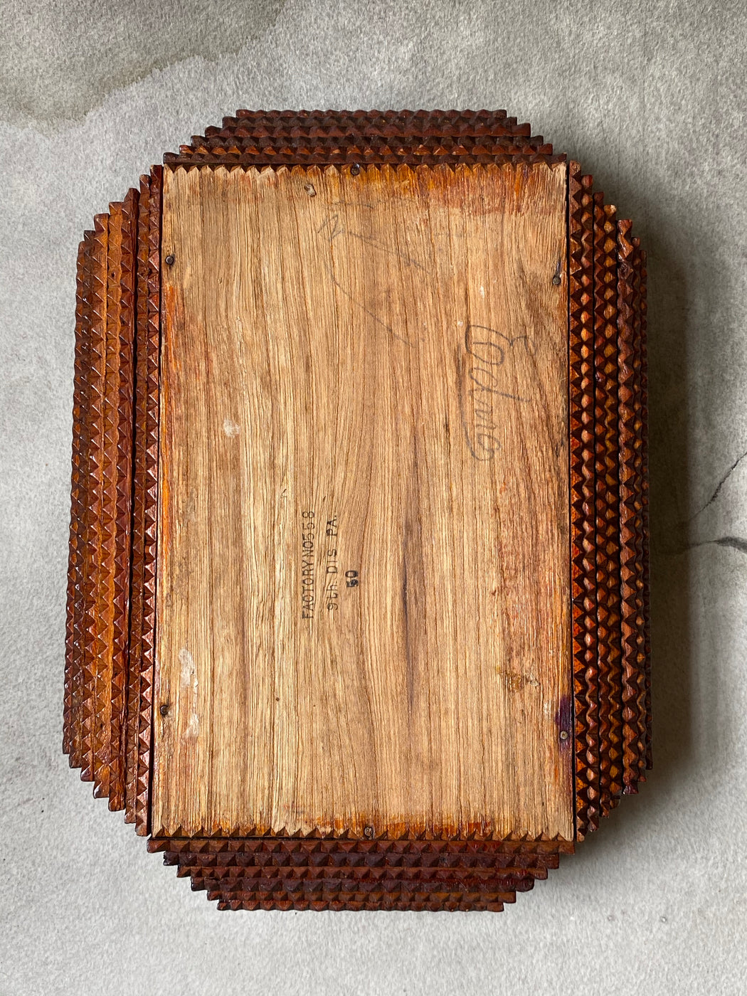 Vintage Tramp Art Handled Cigar Box