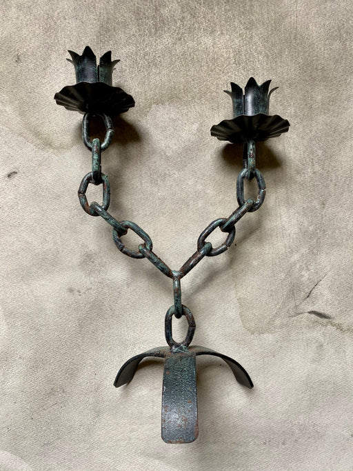 Vintage Mid-Century Chain Link Candlestick