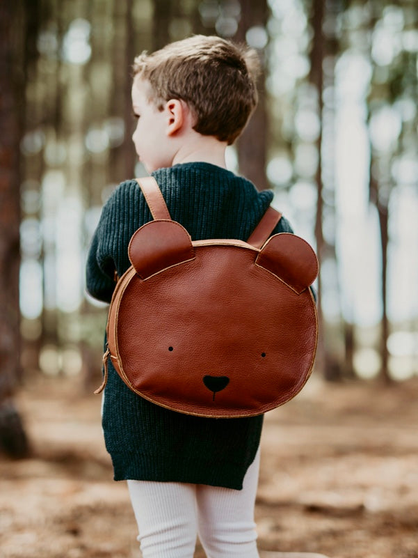 Donsje Leather "Bear" School Backpack